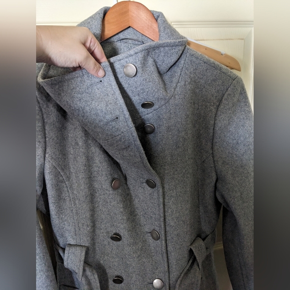 NY&Co Gray Wool Pea Coat- 14 - Picture 2 of 4